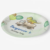 Schattigee dinosauruscementtruck Rainbow School Ve Papieren Bordje (Gekanteld)