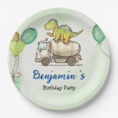 Schattigee dinosauruscementtruck Rainbow School Ve Papieren Bordje (Voorkant)