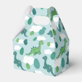 Schattigee dinosauruseieren blauw groen motief bedankdoosjes (Voorkant Zijde)