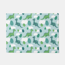 Schattigee dinosauruseieren blauw groen patroon deurmat