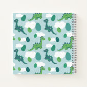 Schattigee dinosauruseieren cartoon dierenvlieg notitieboek (Achterkant)