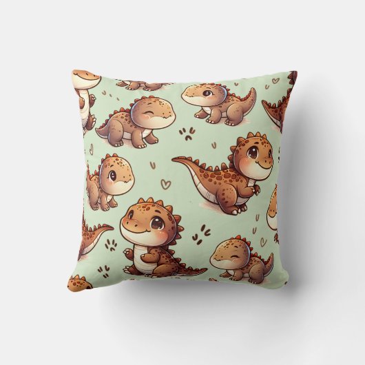 Schattigee dinosauruskwekerij kussen (Achterkant)
