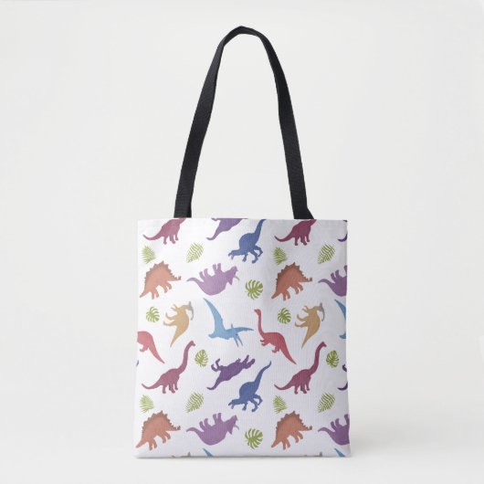 Schattigee dinosauruspatroon Dino Tote Bag (Voorkant)