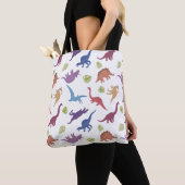 Schattigee dinosauruspatroon Dino Tote Bag (Dichtbij)
