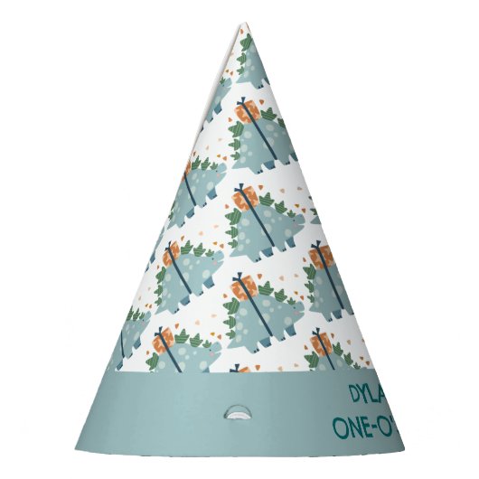 Schattigee Dinosaurussen 1e Verjaardag Feesthoedjes (Links)