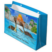 Schattigee Dinosaurussen aangepaste tekst grote ge Groot Cadeauzakje (Voorkant Gekanteld)