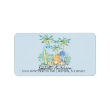 Schattigee dinosaurussen Baby shower adreslabel