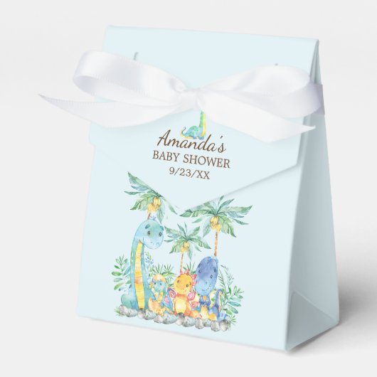 Schattigee Dinosaurussen Baby shower Favor Box Bedankdoosjes (Voorkant Zijde)