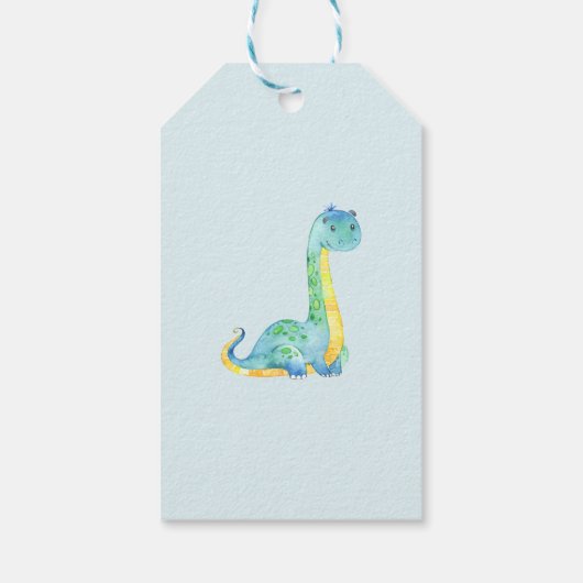 Schattigee Dinosaurussen Baby shower Favor Gift La Cadeaulabel (Achterkant)