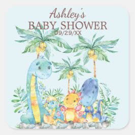 Schattigee Dinosaurussen Baby shower Favor Sticker