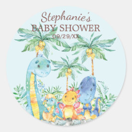 Schattigee Dinosaurussen Baby shower Favor Sticker