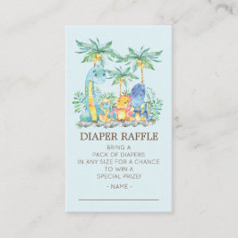 Schattigee Dinosaurussen Baby shower Luier Raffle Informatiekaartje