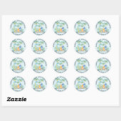 Schattigee dinosaurussen Baby shower retour adres  Ronde Sticker (Vel)