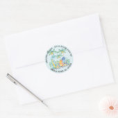 Schattigee dinosaurussen Baby shower retour adres  Ronde Sticker (Envelop)