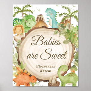 Schattigee Dinosaurussen Baby shower Verjaardag Tr Poster