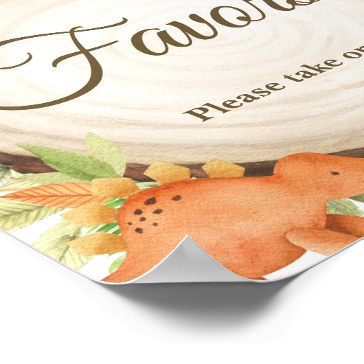 Schattigee Dinosaurussen Baby shower Verjaardagsgu Poster (Hoek)