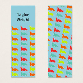 Schattigee dinosaurussen blauw gepersonaliseerd bl mini visitekaartjes