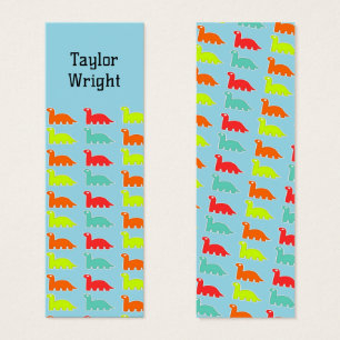 Schattigee dinosaurussen blauw gepersonaliseerd bl mini visitekaartjes