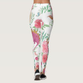 Schattigee dinosaurussen bloemmotief leggings (Achterkant)