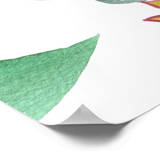 Schattigee dinosaurussen bloemmotief poster (Hoek)