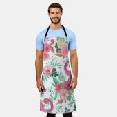 Schattigee dinosaurussen  bloemmotief schort (Gedragen)