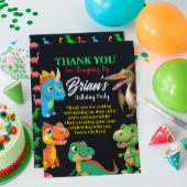 Schattigee dinosaurussen brullen jongen verjaardag bedankkaart