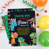 Schattigee dinosaurussen brullen jongen verjaardag bedankkaart