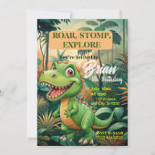 Schattigee Dinosaurussen brullen Jongen Verjaardag Kaart (Voorkant)