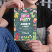 Schattigee dinosaurussen Dino 1e verjaardagsfeestj Kaart