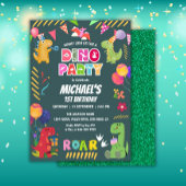 Schattigee dinosaurussen Dino 1e verjaardagsfeestj Kaart