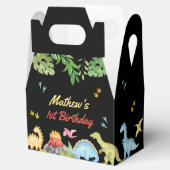 Schattigee dinosaurussen eerste verjaardagsfeest bedankdoosjes (Geopend)