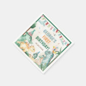 Schattigee dinosaurussen eerste verjaardagsfeest servet (Hoek)