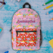 Schattigee dinosaurussen en regenbogen bedrukte rugzak