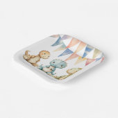 Schattigee Dinosaurussen en Vrienden Boy Baby show Papieren Bordje (Gebogen)