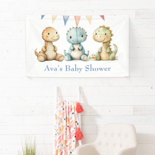 Schattigee Dinosaurussen en Vrienden Boy Baby show Spandoek (Insitu)