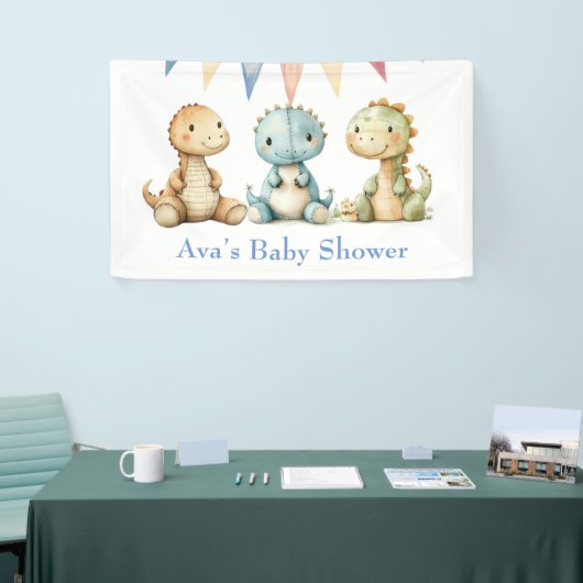 Schattigee Dinosaurussen en Vrienden Boy Baby show Spandoek (Beurs)