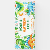 Schattigee dinosaurussen gezamenlijke broers en zu spandoek (Verticaal)