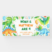 Schattigee dinosaurussen gezamenlijke broers en zu spandoek (Horizontaal)