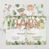 Schattigee dinosaurussen groen jongen Baby shower Kaart (Voorkant / Achterkant)