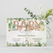 Schattigee dinosaurussen groen jongen Baby shower Kaart (Staand voorkant)