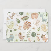 Schattigee dinosaurussen groen jongen Baby shower Kaart (Achterkant)