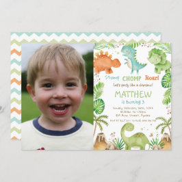 Schattigee dinosaurussen groen jongen verjaardag f kaart