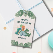 Schattigee dinosaurussen Happy Birthday gepersonal Cadeaulabel