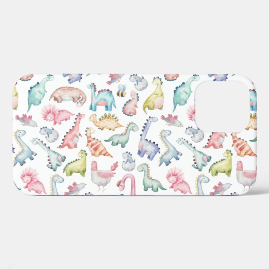 Schattigee dinosaurussen, het waterverf-patroon va Case-Mate iPhone case (Achterkant (horizontaal))
