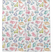 Schattigee dinosaurussen, het waterverf-patroon va douchegordijn (Voorkant)