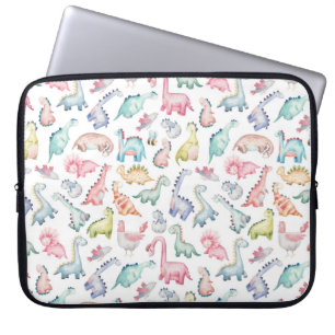 Schattigee dinosaurussen, het waterverf-patroon va laptop sleeve