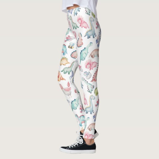 Schattigee dinosaurussen, het waterverf-patroon va leggings (Links)