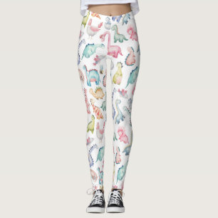 Schattigee dinosaurussen, het waterverf-patroon va leggings