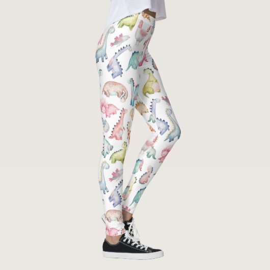 Schattigee dinosaurussen, het waterverf-patroon va leggings (Rechts)