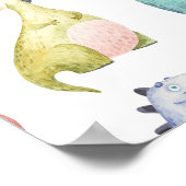 Schattigee dinosaurussen, het waterverf-patroon va poster (Hoek)